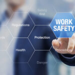 Businessman presenting work safety